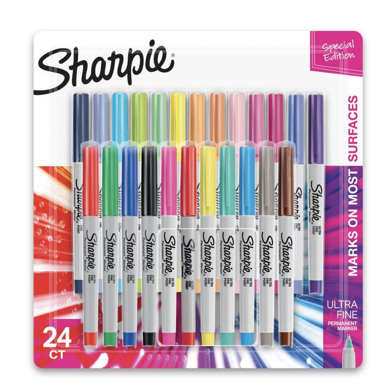 SharpieÂ® Color Burst Permanent Markers, Ultra Fine Point, Assorted Colors, 24 Count