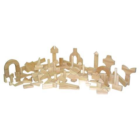 Wood Designs Children Play Wood Preschool Blocks - 24 Shapes, 111 Pieces,183 Pieces, WD-60400