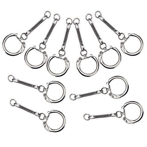 Key Ring & Chain with Snake Chain and Jump Ring - Silver 12 per pack