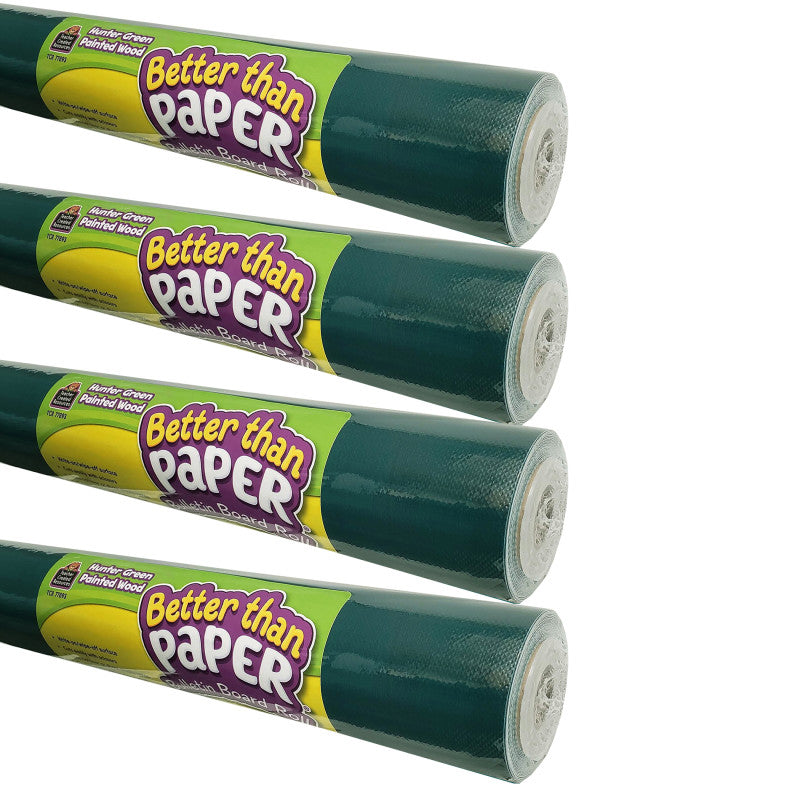Better Than Paper&reg; Bulletin Board Roll, 4' x 12', Hunter Green, 4 Rolls