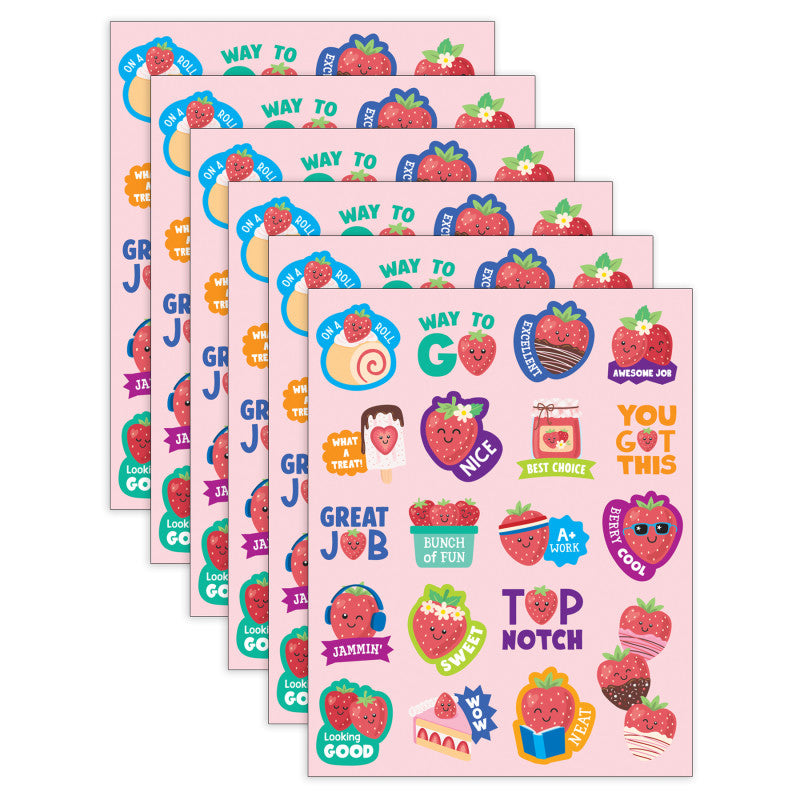 Strawberry Smelly Stickers, 114 Per Pack, 6 Packs