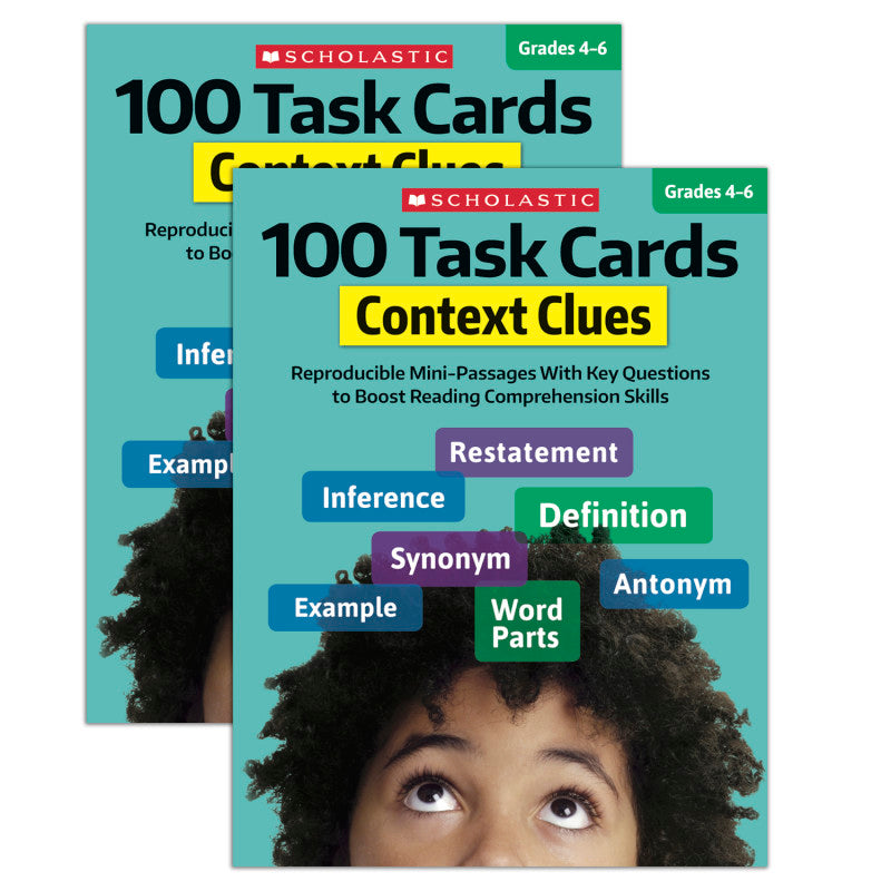 100 Task Cards: Context Clues Activity Book, Pack of 2