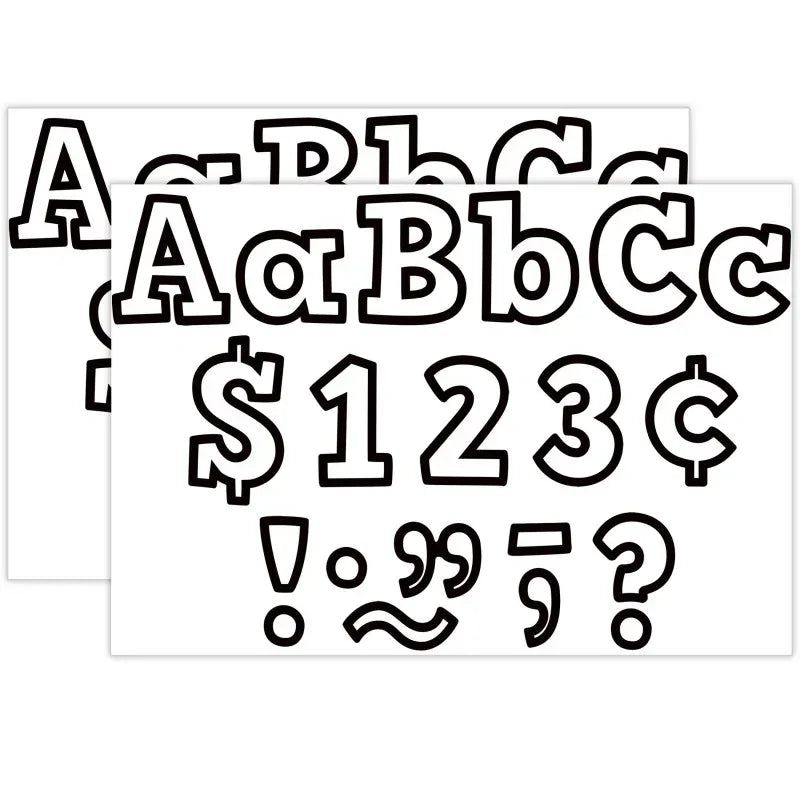 Black & White Bold Block 4" Letters Combo Pack, 230 Per Pack, 2 Packs