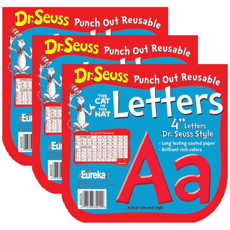 Dr. Seuss&trade; Red Deco 4" Letters, 217 Per Pack, 3 Packs