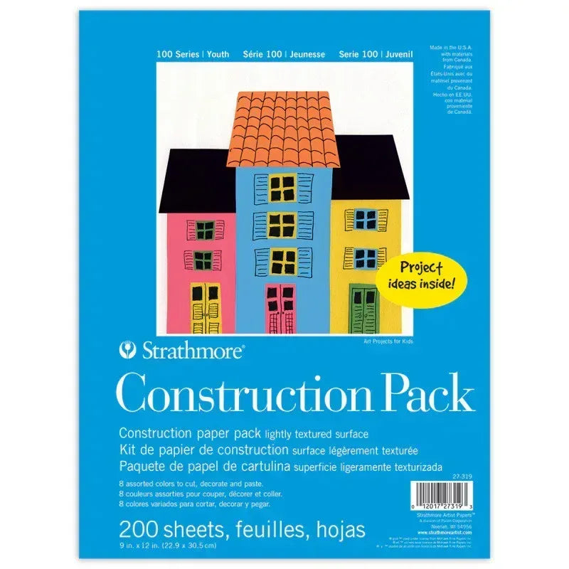 Strathmore 100 Series Construction Paper Bulk Pack, Assorted Colors, 40 Sheet, 9x12 inch, 1 Count