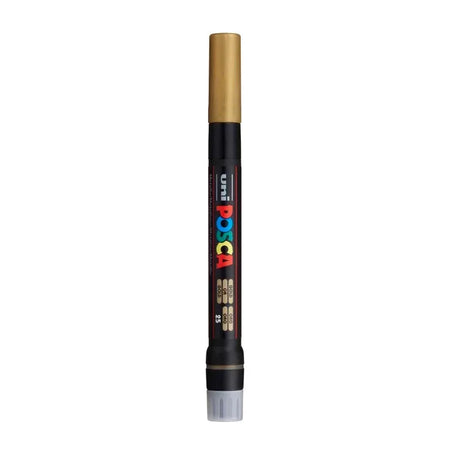 uni® POSCA PCF-350 Water-Based Paint Markers, Brush Tip (1-10mm), Gold