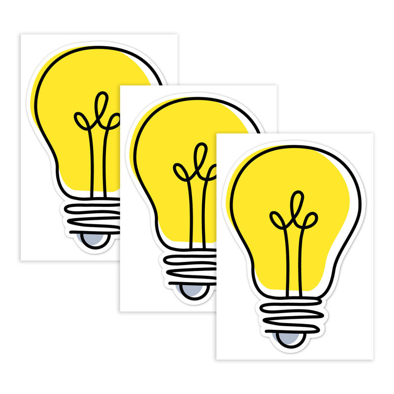 Core Décor Doodle Lightbulb 6" Designer Cut-Outs, 36 Per Pack, 3 Packs