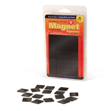 Hygloss 61241 24 Piece Self-Adhesive Magnet Squares, 1"