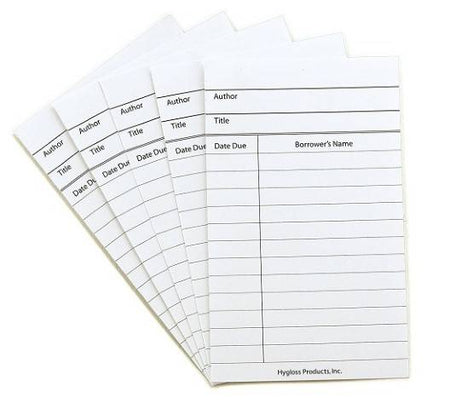 Hygloss Library Cards, White, 3-Inch x 5-Inch, (50Pack)