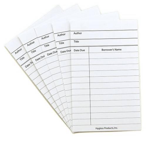 Hygloss Library Cards, Assorted Colors, 3-Inch x 5-Inch, (500 Pack)