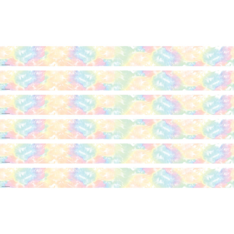 Pastel Pop Tie-Dye Straight Border Trim, 35 Feet Per Pack, 6 Packs