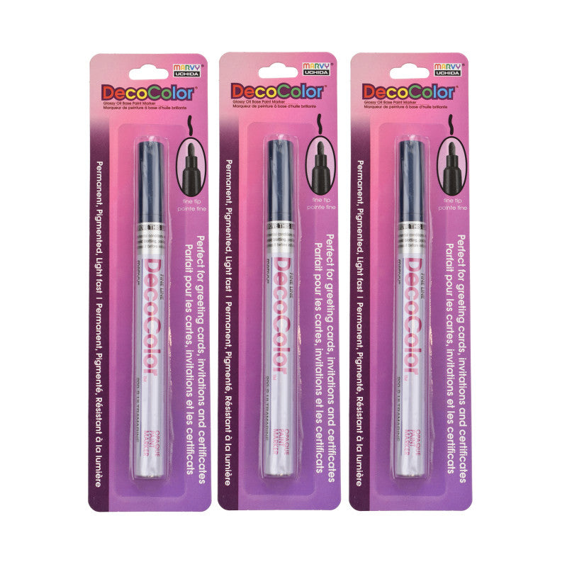 DecoColorÂ® Paint Marker, Fine Tip, 200-S, Ultramarine #50, Set of 3