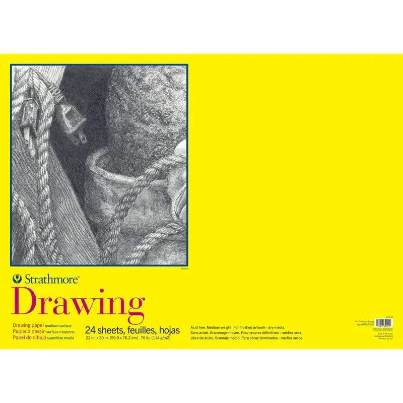 300 Series Drawing Paper Pad, Tape Binding, 24 Sheet, 22x30 inch, 1 Count