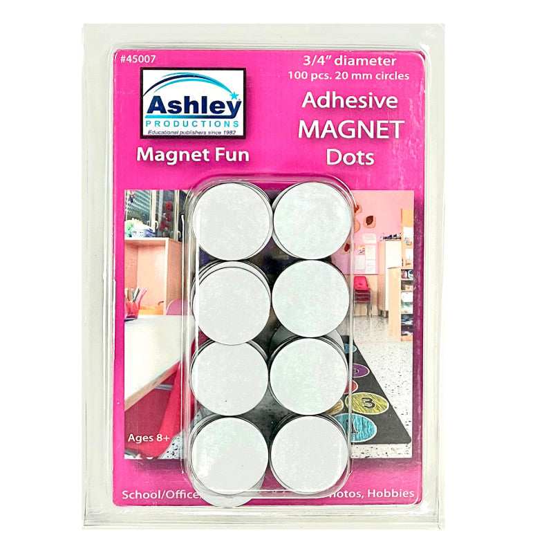 Magnetic Adhesive Dots, 3/4 in., 100 Pieces, Peel-and-Stick Magnetic Circles