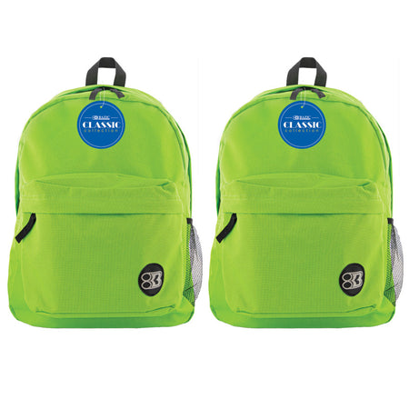 Classic Backpack 17" Lime Green, Pack of 2