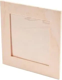 Unfinished Wood Square Frames -6" x 6" with a 4" x 4" photo space. 12/Pkg (13674)