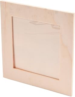 Unfinished Wood Square Frames -6" x 6" with a 4" x 4" photo space. 12/Pkg (13674)