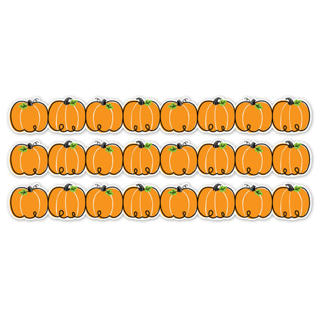 Doodle Pumpkins EZ Border, 48 Feet Per Pack, 3 Packs
