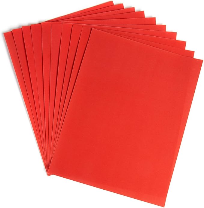 Hygloss Velour Paper Red  - 8.5" x 11" (10 Sheets)