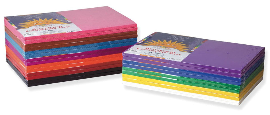 Pacon SOLID COLOR Construction Paper by the Case - 12" x 18" - case OF 24 PKGS. of 50 sheets each. SOLID COLORS