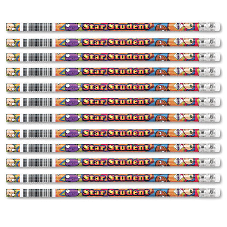 Star Student Pencils, 12 Per Pack, 12 Packs