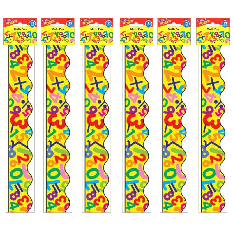Math Fun Terrific Trimmers&reg;, 39 Feet Per Pack, 6 Packs