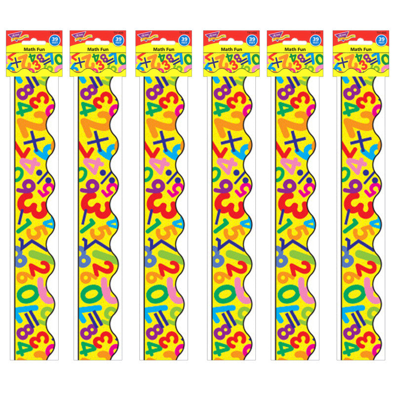 Math Fun Terrific Trimmers&reg;, 39 Feet Per Pack, 6 Packs