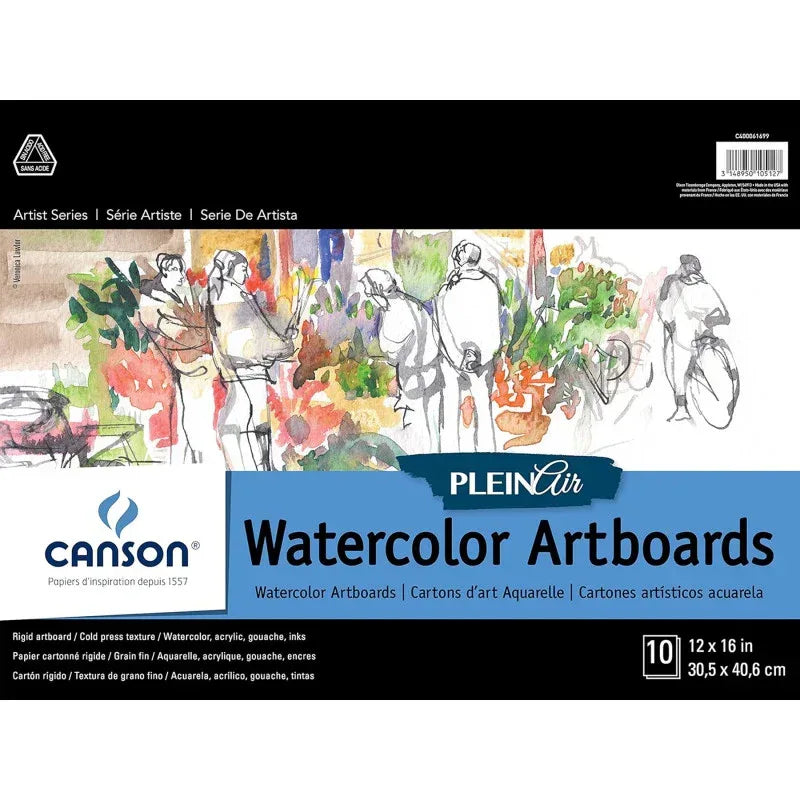Artist Series Montval Plein Air Watercolor Board, Foldover Binding, 10 Sheet, 12x16 inch, 1 Count