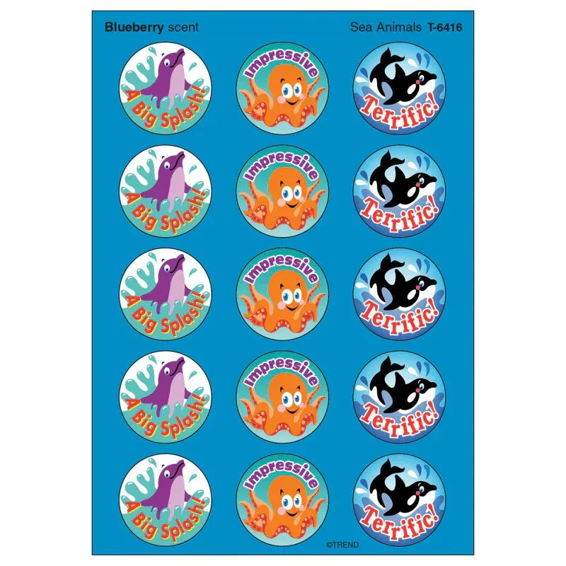 Sea Animals/Blueberry Stinky Stickers&reg;, 60 Ct