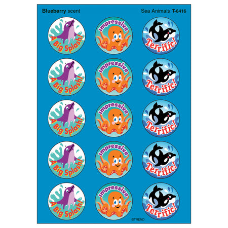 Sea Animals/Blueberry Stinky Stickers&reg;, 60 Ct