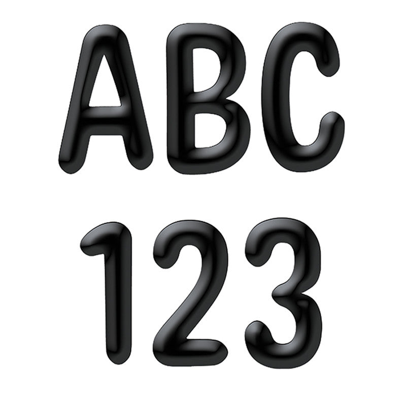 Color My World - Solid Black 4" Deco Letters, Pack of 180