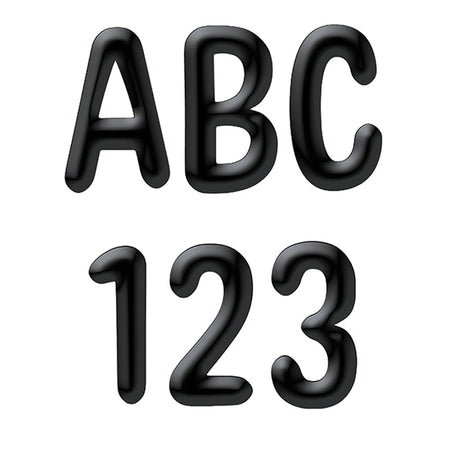 Color My World - Solid Black 4" Deco Letters, Pack of 180