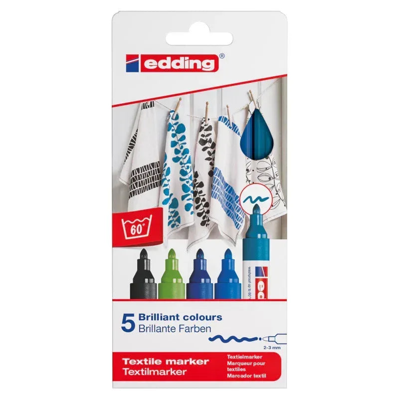 4500 Series Textile Marker, Cool Colors, Set of 5