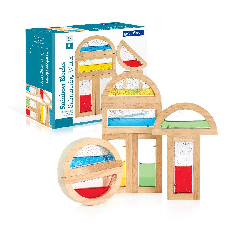 Rainbow Blocks Shimmering Water 8 Pieces - Guidecraft G3013