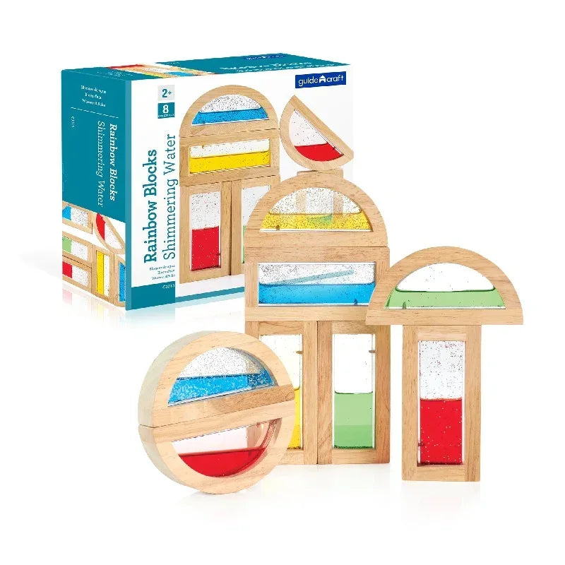 Rainbow Blocks Shimmering Water 8 Pieces - Guidecraft G3013