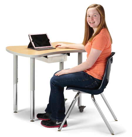 Berries® Collaborative Bowtie Table - 24" X 35" - Maple/Gray