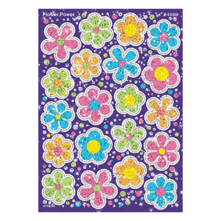 Flower Power Sparkle Stickers&reg;-Large, 40 ct