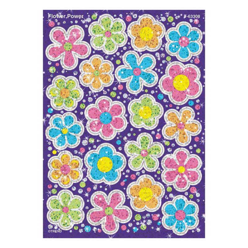 Flower Power Sparkle Stickers&reg;-Large, 40 ct