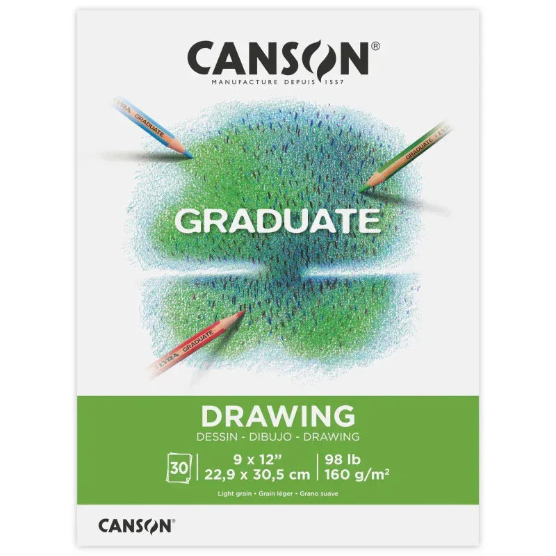 Graduate Drawing Pad, Foldover Binding, 30 Sheet, 9x12 inch, 1 Count