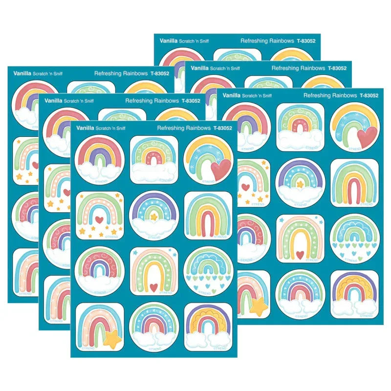 Refreshing Rainbows, Vanilla Scent Scratch 'n Sniff Stinky Stickers&reg;, 48 Per Pack, 6 Packs