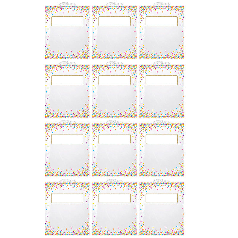 Hanging Confetti Pattern Storage/Book Bag, 10.5" x 12.5", Pack of 12
