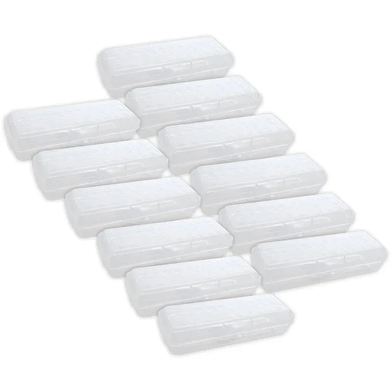 LUCENT Pencil Case Organizer Box, 8", Clear, Pack of 12