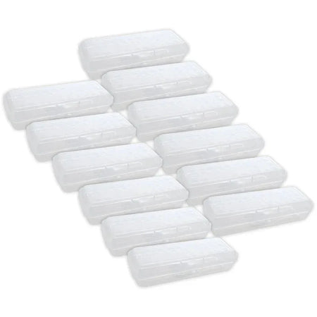 LUCENT Pencil Case Organizer Box, 8", Clear, Pack of 12