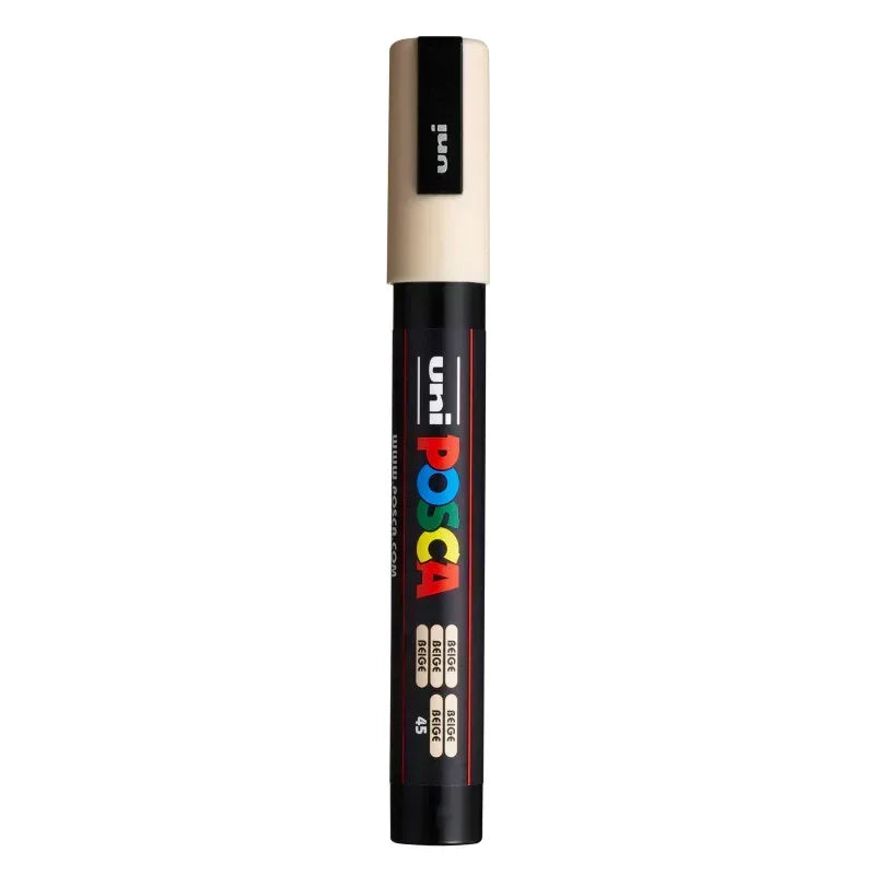uni® POSCA PC-5M Water-Based Paint Markers, Reversible Medium Tip (1.8-2.5mm), Beige
