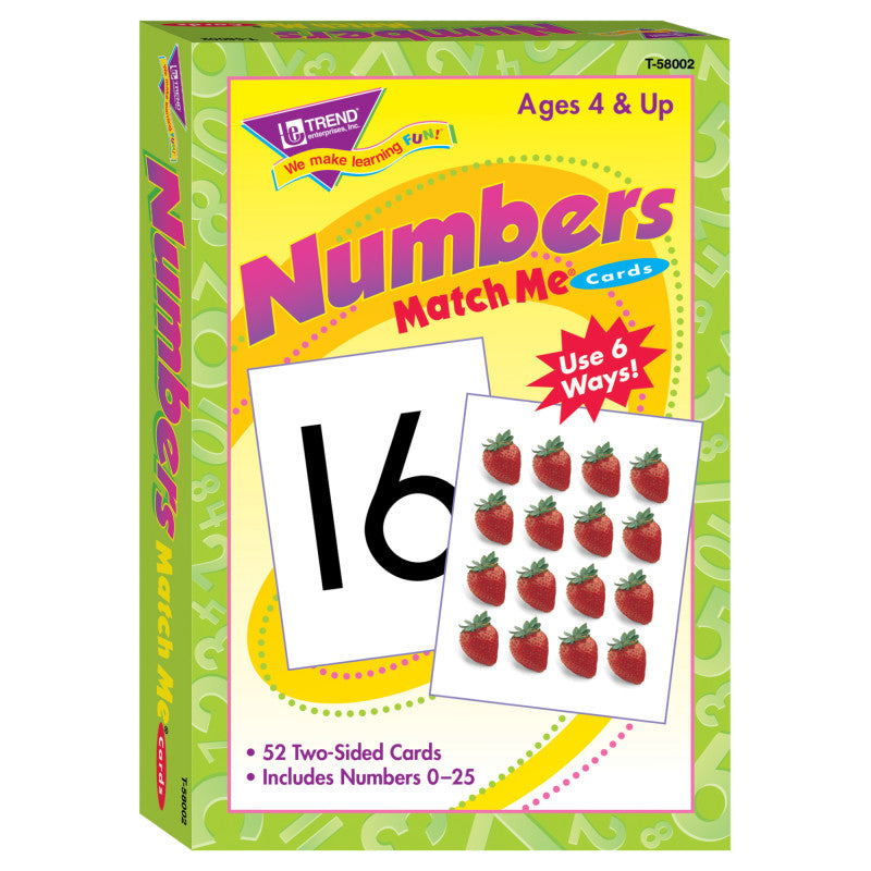 Numbers 0-25 Match Me&reg; Cards
