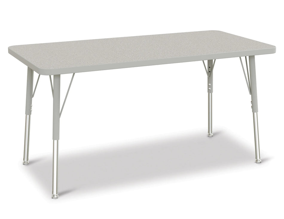 Berries® Rectangle Activity Table - 24" X 48", A-height - Freckled Gray/Gray/Gray