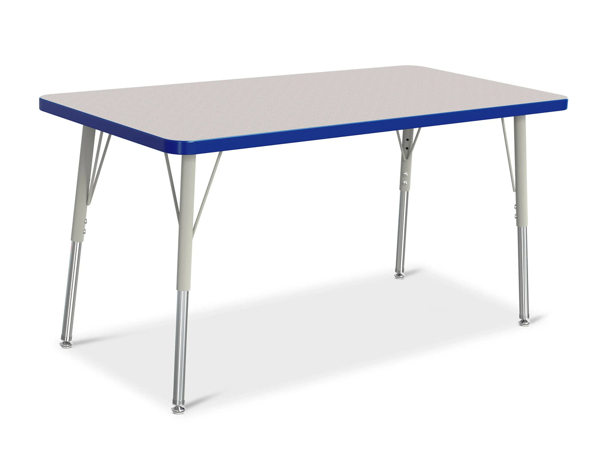 Berries® Rectangle Activity Table - 24" X 48", A-height - Freckled Gray/Blue/Gray