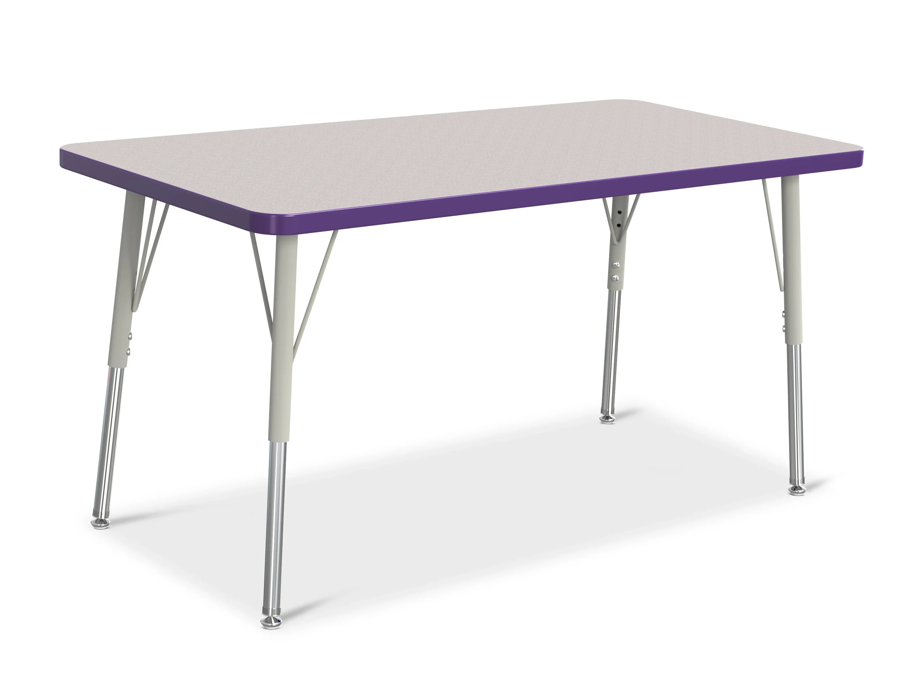 Berries® Rectangle Activity Table - 24" X 48", A-height - Freckled Gray/Purple/Gray