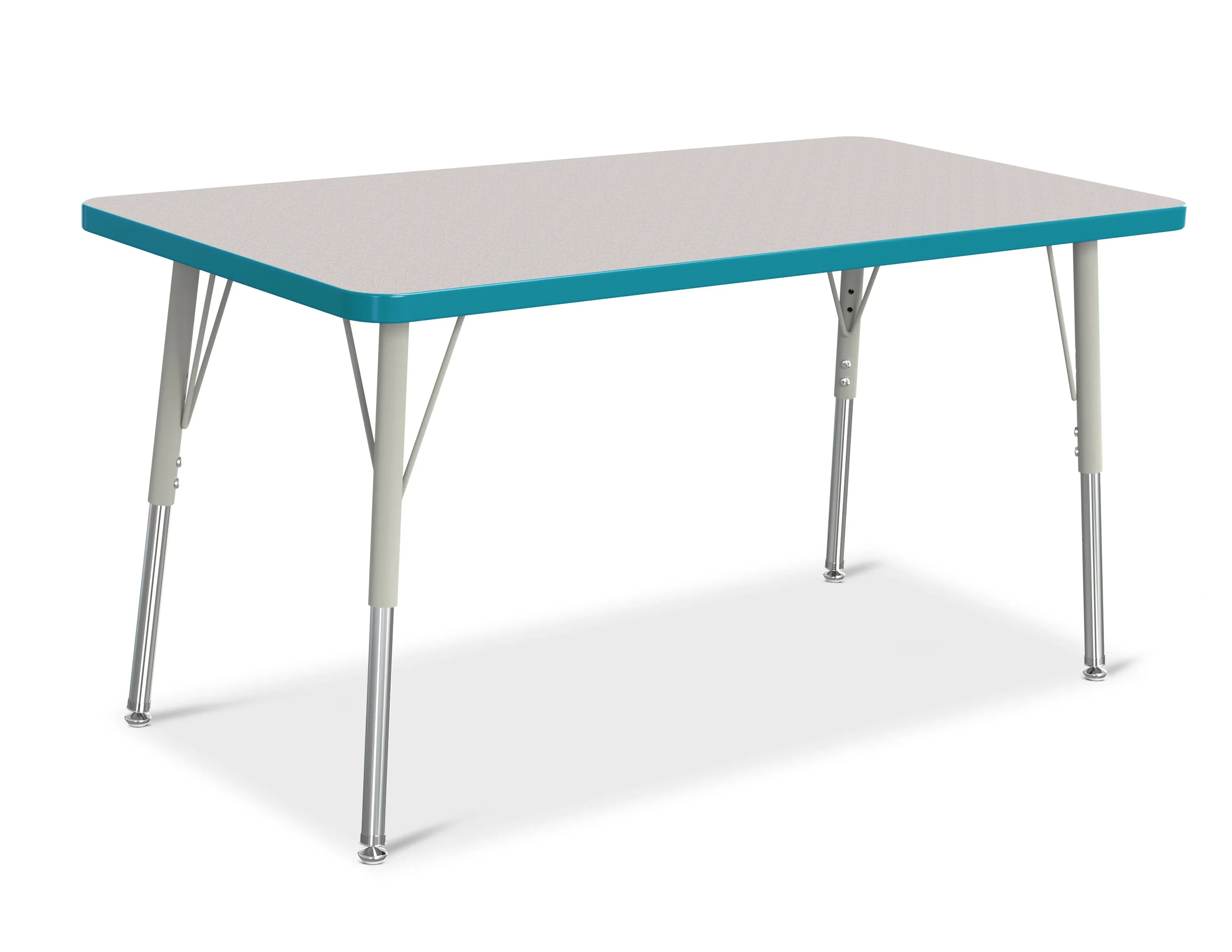 Berries® Rectangle Activity Table - 24" X 48", A-height - Freckled Gray/Teal/Gray