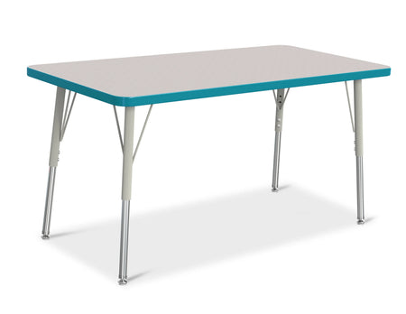 Berries® Rectangle Activity Table - 24" X 48", A-height - Freckled Gray/Teal/Gray